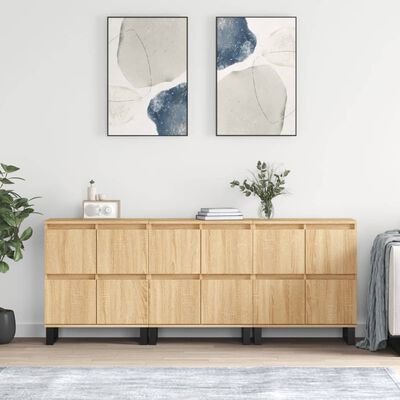 vidaXL Sideboards 3 pcs Sonoma Oak Engineered Wood