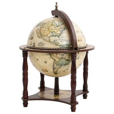 vidaXL Globe Bar Wine Stand Brown Solid Wood Eucalyptus