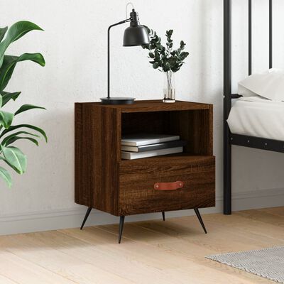 vidaXL Bedside Cabinet Brown Oak 40x35x47.5 cm Engineered Wood