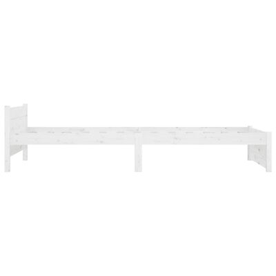 vidaXL Bed Frame without Mattress White Solid Wood 90x190 cm Single