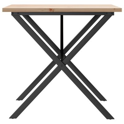 vidaXL Dining Table X-Frame 90x90x75.5 cm Solid Wood Pine and Cast Iron