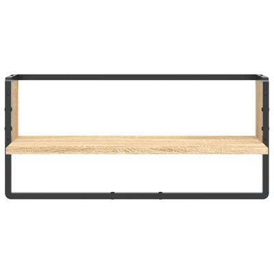 vidaXL Wall Shelf with Bar Sonoma Oak 65x25x30 cm