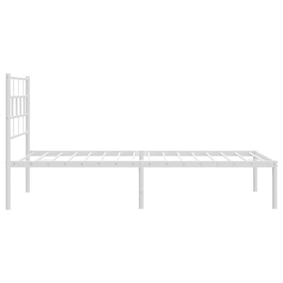 vidaXL Metal Bed Frame without Mattress with Headboard White 90x200 cm