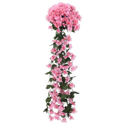 vidaXL Christmas Flower Garlands 3 pcs Pink 85 cm