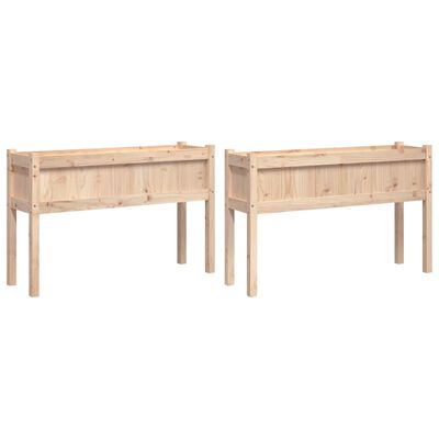 vidaXL Garden Planters 2 pcs with Legs Solid Wood Pine