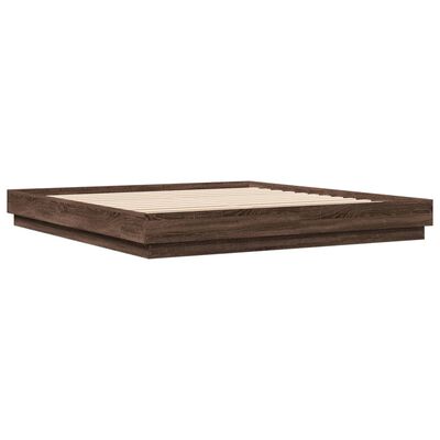 vidaXL Bed Frame without Mattress Brown Oak 180x200 cm Super King