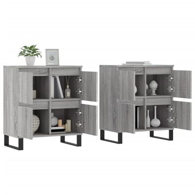 vidaXL Sideboards 2 pcs Grey Sonoma Engineered Wood