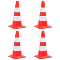 vidaXL Reflective Traffic Cones 4 pcs Red and White 50 cm