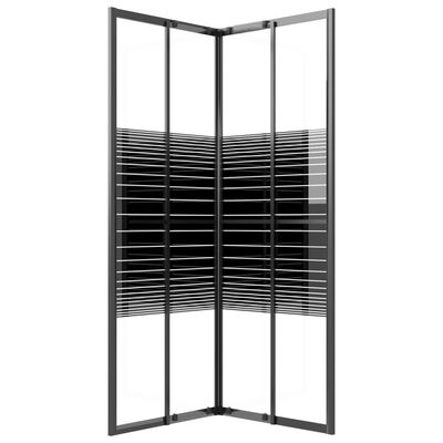 vidaXL Stripe Shower Cabin ESG 70x70x180 cm Black