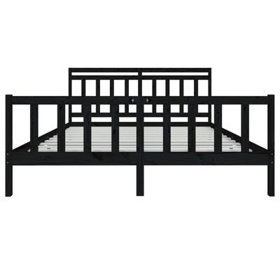 vidaXL Bed Frame without Mattress Black Super King Solid Wood