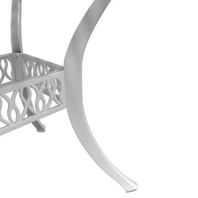 vidaXL Garden Table White Ø90x75 cm Cast Aluminium