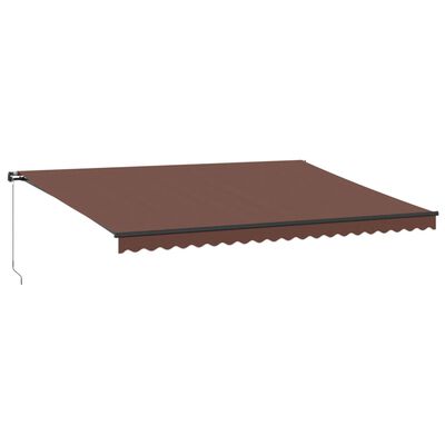 vidaXL Manual Retractable Awning with LEDs Brown 500x350 cm