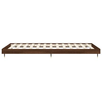 vidaXL Bed Frame without Mattress Brown Oak 100x200 cm Engineered Wood