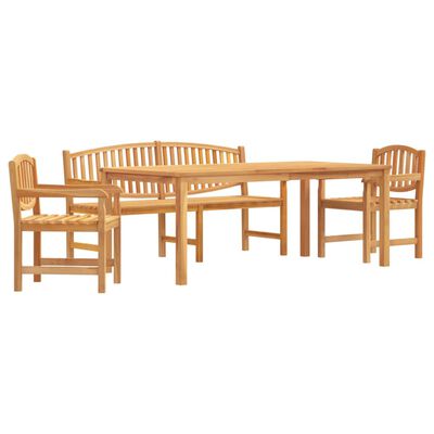 vidaXL 4 Piece Garden Dining Set Solid Wood Teak