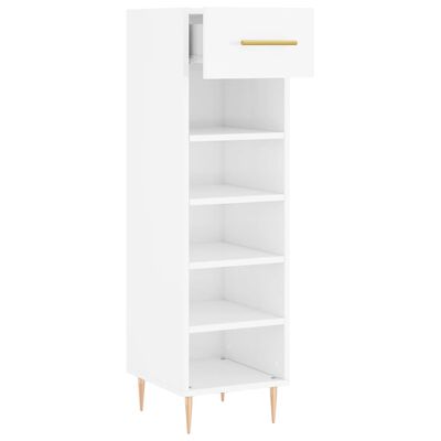 vidaXL Shoe Cabinet High Gloss White 30x35x105 cm Engineered Wood