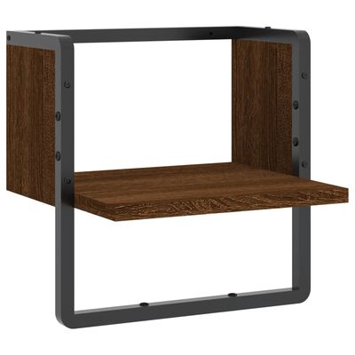 vidaXL Wall Shelf with Bar Brown Oak 30x25x30 cm