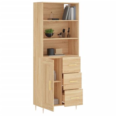 vidaXL Highboard Sonoma Oak 69.5x34x180 cm Engineered Wood