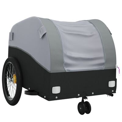 vidaXL Bike Trailer Black and Grey 30 kg Iron