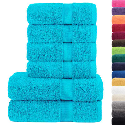 vidaXL 6 Piece Premium Towel Set SOLUND Turquoise 600 gsm