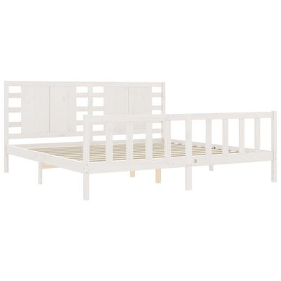 vidaXL Bed Frame without Mattress White 200x200 cm Solid Wood Pine