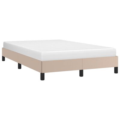 vidaXL Bed Frame without Mattress Cappuccino 120x190 cm Small Double Faux Leather