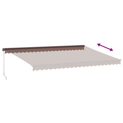 vidaXL Manual Retractable Awning with LEDs Brown 500x350 cm