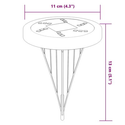 vidaXL Solar Ground Lights with Ground Spikes Outdoor 4 pcs Warm White