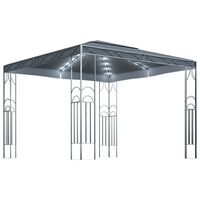 vidaXL Gazebo with LED String Lights 300x300 cm Anthracite