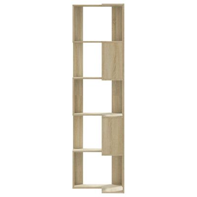 vidaXL Corner Bookcase 5-Tier Sonoma Oak 50x50x179 cm Engineered Wood