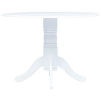 vidaXL Dining Table White 106 cm Solid Rubber Wood