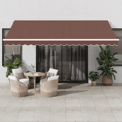 vidaXL Manual Retractable Awning Brown 450x300 cm