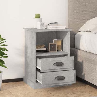 vidaXL Bedside Cabinet Concrete Grey 43x36x60 cm