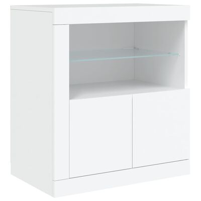 vidaXL Sideboard with LED Lights White 162x37x67 cm