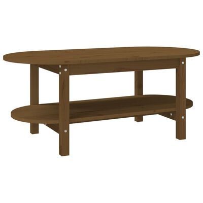 vidaXL Coffee Table Honey Brown 110x55x45 cm Solid Wood Pine