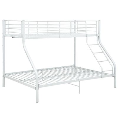 vidaXL Bunk Bed Frame without Mattress White Metal 140x200 cm/90x200 cm