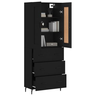 vidaXL Highboard Black 69.5x34x180 cm Engineered Wood