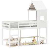 vidaXL Loft Bed with Ladder and Roof without Mattress White 80x200 cm