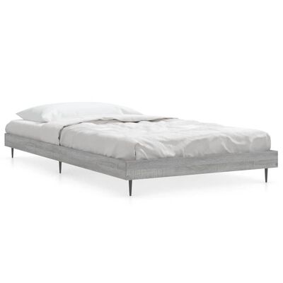 vidaXL Bed Frame without Mattress Grey Sonoma 100x200 cm Engineered Wood