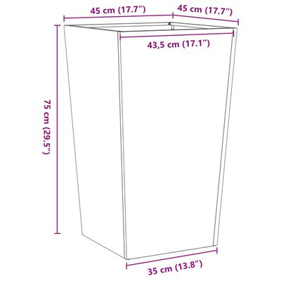 vidaXL Garden Planters 45x45x75 cm 2 pcs Corten Steel