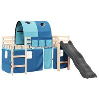 vidaXL Kids' Loft Bed with Tunnel Blue 80x200 cm Solid Wood Pine