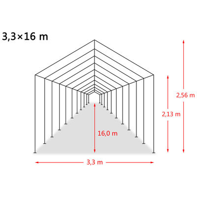 vidaXL Removable Livestock Tent PVC 550 g/m² 3.3x16 m Dark Green