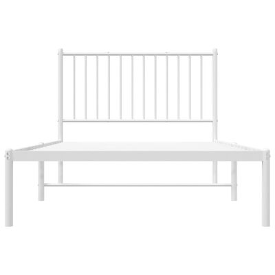 vidaXL Metal Bed Frame without Mattress with Headboard White 100x190 cm