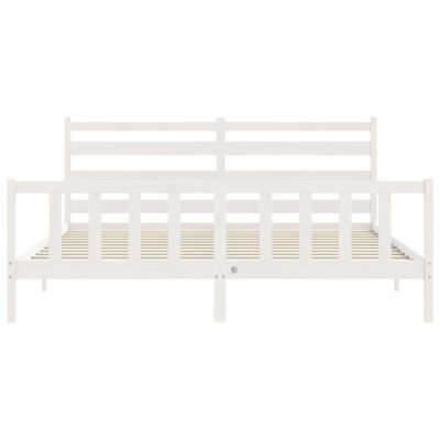 vidaXL Bed Frame without Mattress White 200x200 cm Solid Wood Pine