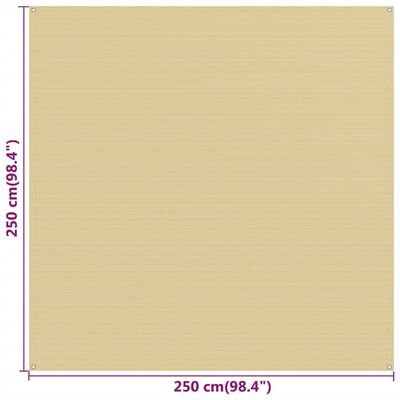 vidaXL Tent Carpet Beige 250x250 cm HDPE