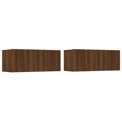 vidaXL 4 Piece TV Cabinet Set Brown Oak Engineered Wood