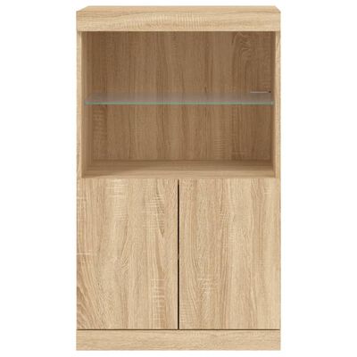 vidaXL Sideboard with LED Lights Sonoma Oak 60.5x37x100 cm