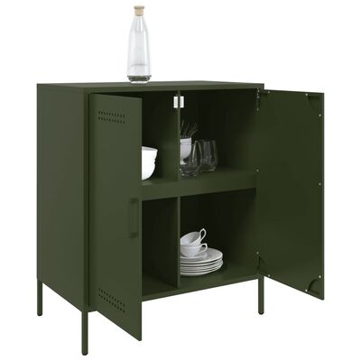 vidaXL Sideboard Olive Green 68x39x79 cm Steel