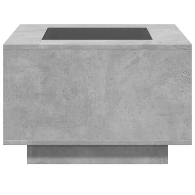 vidaXL Coffee Table with LED Concrete Grey 60x60x40 cm Engineered Wood