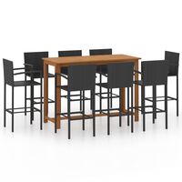 vidaXL 9 Piece Garden Bar Set Black