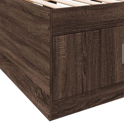 vidaXL Daybed with Drawers without Mattress Brown Oak 75x190 cm Small Single